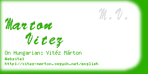 marton vitez business card